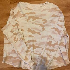 Old Navy Beige and Cream Camo Long Sleeve Shirt